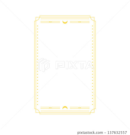 Tarot card frame with mystical crescent moon symbols 137632557