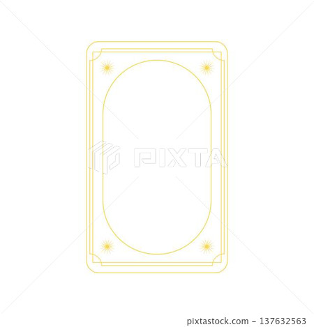 Golden tarot card frame with celestial star symbols Golden tarot card frame with celestial star symbols 137632563