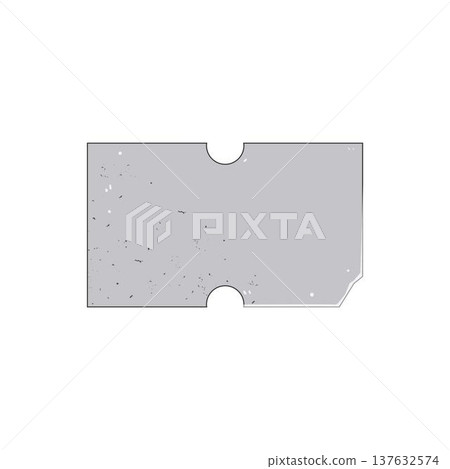 Blank vintage ticket or coupon template with distressed texture 137632574