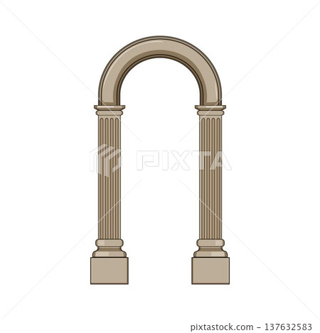 Classical architectural archway with two fluted columns Classical architectural archway with two fluted columns 137632583