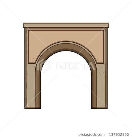 Stone archway forming a classic architectural entrance Stone archway forming a classic architectural entrance 137632590