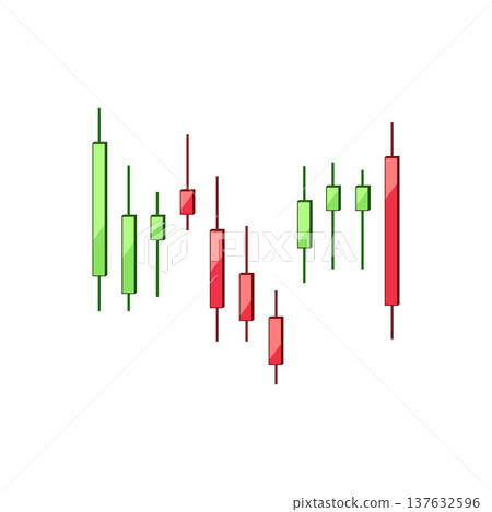 Candlestick chart showing stock market trading fluctuations Candlestick chart showing stock market trading fluctuations 137632596