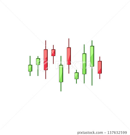 Financial candlestick charts showing stock market trading data Financial candlestick charts showing stock market trading data 137632599