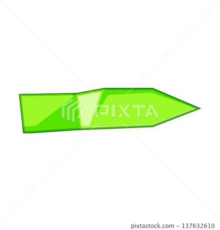Green sticky arrow showing direction and information 137632610