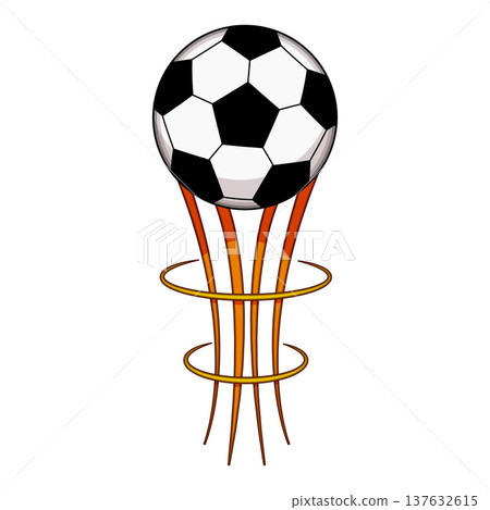 Soccer ball launching upwards with power and speed 137632615