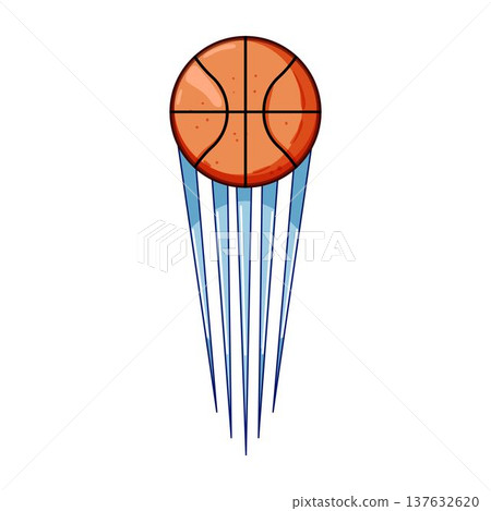 Basketball ball moving fast with speed lines effect 137632620