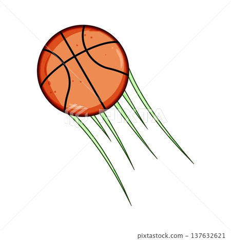 Basketball ball accelerating with dynamic speed trails 137632621