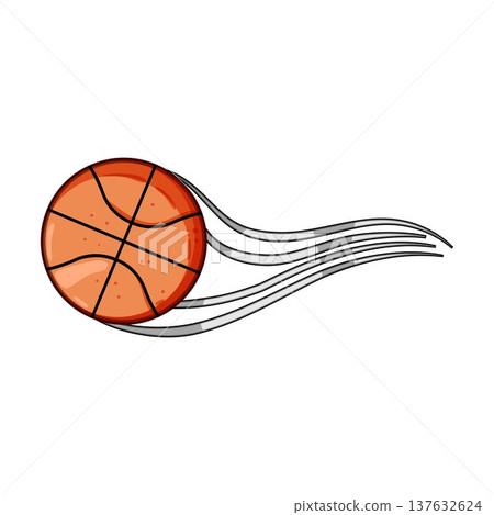 Basketball ball flying fast representing speed and action Basketball ball flying fast representing speed and action 137632624