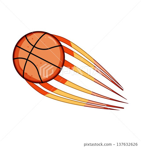 Basketball ball flying with speed and dynamism illustration Basketball ball flying with speed and dynamism illustration 137632626
