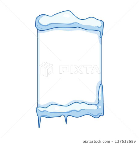 Winter season snow and ice blank border frame Winter season snow and ice blank border frame 137632689