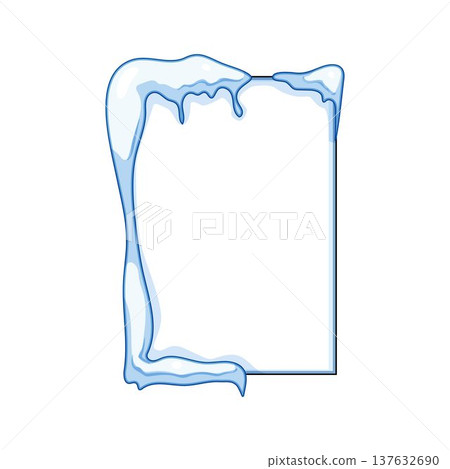 Winter snow and ice cap border frame Winter snow and ice cap border frame 137632690
