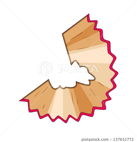 Isolated wooden pencil shaving symbolizing creativity and education 137632772
