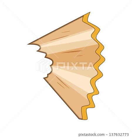 Pencil shaving creating curly spiral wood waste 137632773