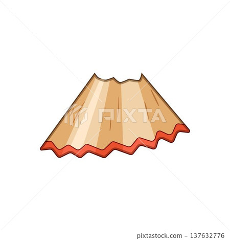 Pencil shaving vector illustration depicting office stationery item 137632776