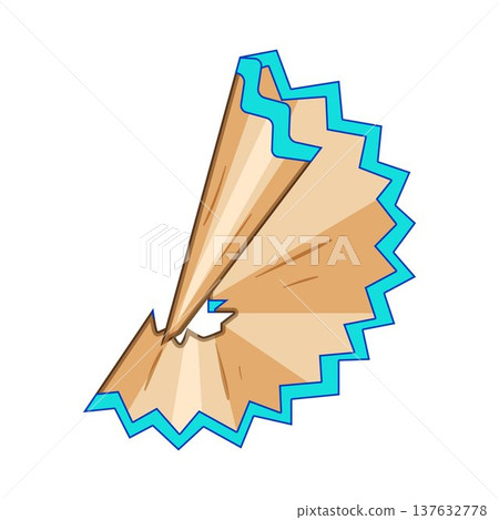 Pencil shaving with colorful blue outline vector illustration 137632778