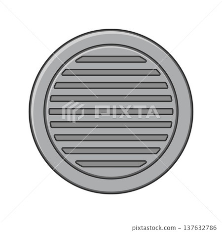 Round louvered vent grille icon vector Round louvered vent grille icon vector 137632786