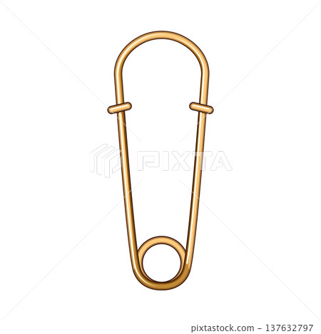 Golden safety pin with closed fastening mechanism 137632797