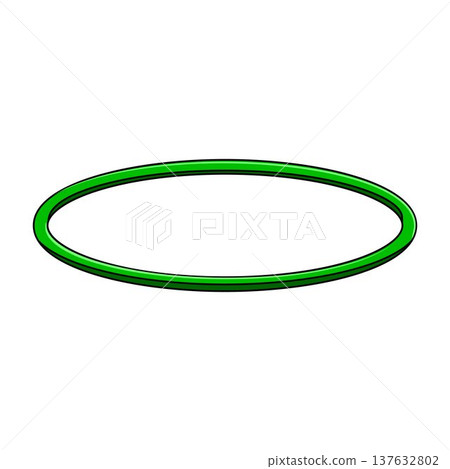 Green elastic rubber band on white background Green elastic rubber band on white background 137632802