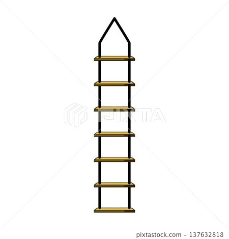 Rope ladder reaching high to success concept 137632818