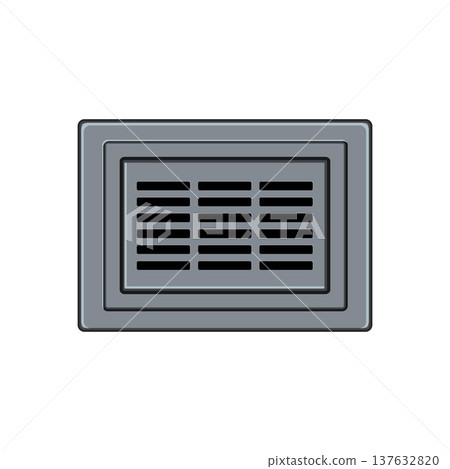 Rectangular street drain grate managing water flow 137632820