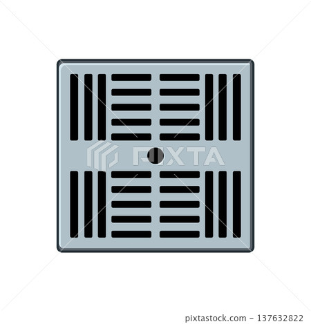 Square storm drain grate icon vector illustration Square storm drain grate icon vector illustration 137632822