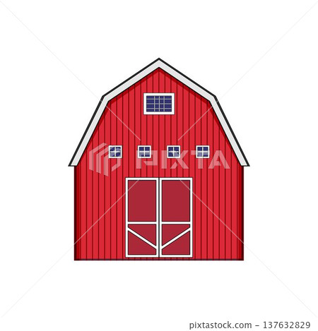 Red farm barn building icon representing rural agriculture Red farm barn building icon representing rural agriculture 137632829