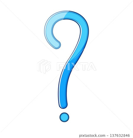 Blue question mark symbol representing important questions and answers 137632846