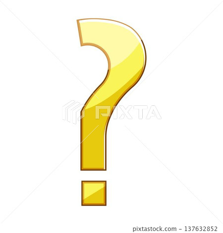 Yellow question mark symbol representing questioning and confusion 137632852