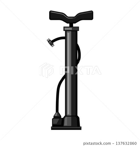Bicycle floor pump for tire inflation illustration Bicycle floor pump for tire inflation illustration 137632860