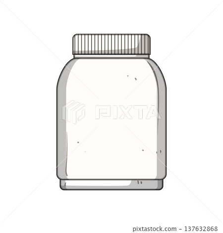 White blank container for sport nutrition supplement 137632868