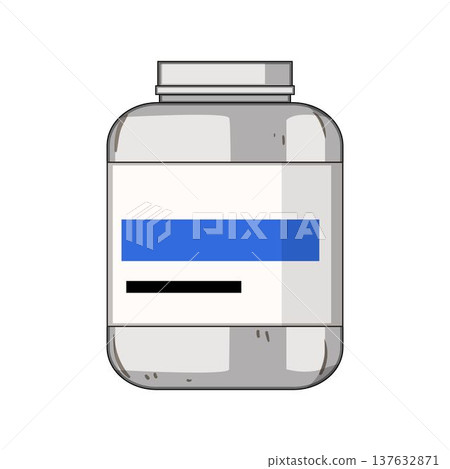 Protein supplement jar illustration for fitness and sport nutrition 137632871