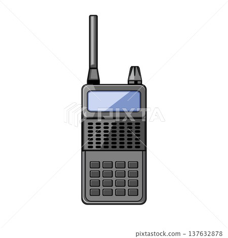 Police walkie talkie transmitting communication for security personnel Police walkie talkie transmitting communication for security personnel 137632878
