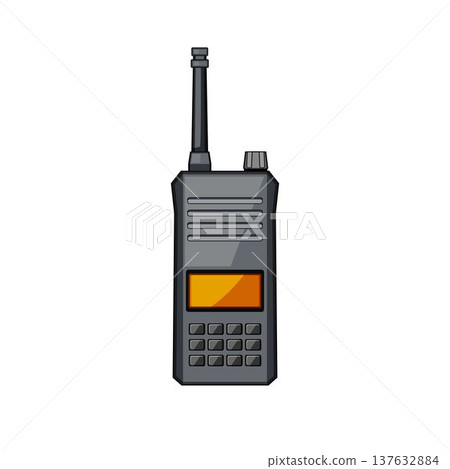 Portable two way radio illustrating wireless communication 137632884