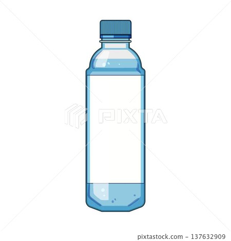 Plastic water bottle holding refreshing clear drinking water Plastic water bottle holding refreshing clear drinking water 137632909