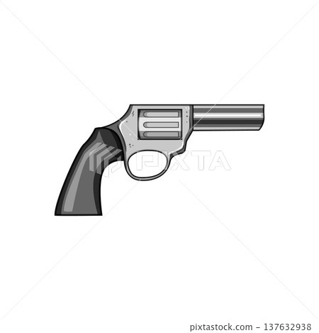 Grey handgun revolver weapon illustration on a plain background Grey handgun revolver weapon illustration on a plain background 137632938