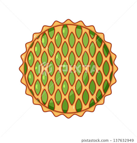 Sweet fruit pie with lattice crust top view 137632949