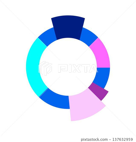 Abstract segmented data chart presenting information visualization Abstract segmented data chart presenting information visualization 137632959