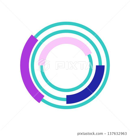 Concentric circles forming a progress chart diagram Concentric circles forming a progress chart diagram 137632963