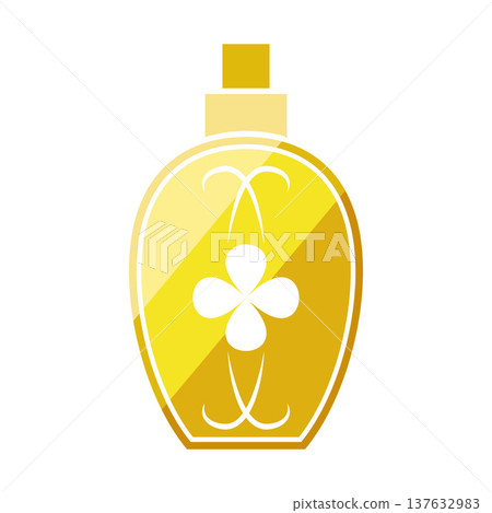 Golden perfume bottle design symbolizing luxury and elegance 137632983