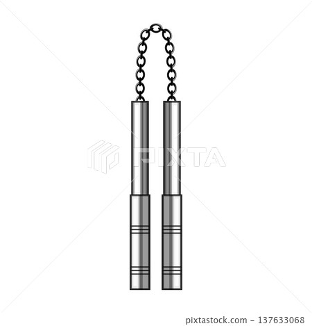 Nunchaku representing martial arts weapon and training equipment Nunchaku representing martial arts weapon and training equipment 137633068
