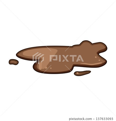 Brown mud puddle messy liquid stain illustrating dirt Brown mud puddle messy liquid stain illustrating dirt 137633093