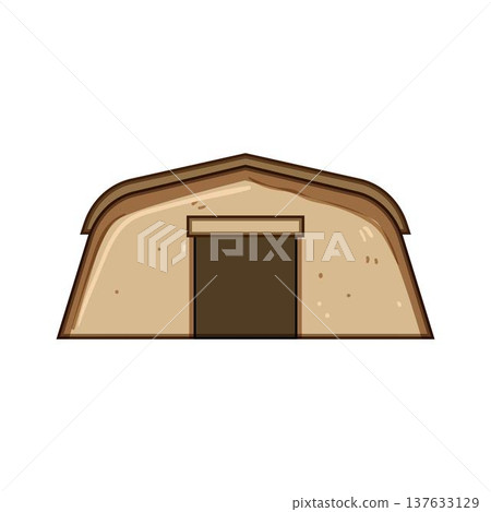 Military tent providing temporary army shelter illustration 137633129