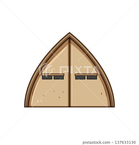 Military tent camping shelter icon illustration drawing 137633130