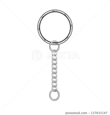 Metal keychain ring with chain and links Metal keychain ring with chain and links 137633147