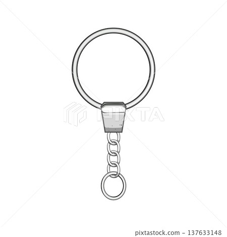 Blank metal keychain template for branding and customization 137633148
