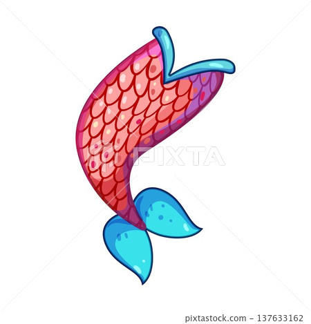 Colorful mermaid tail illustration with scales and fins Colorful mermaid tail illustration with scales and fins 137633162