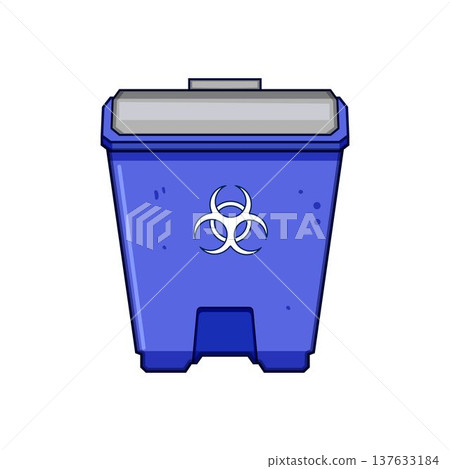 Biohazard waste bin for medical disposal and safety Biohazard waste bin for medical disposal and safety 137633184