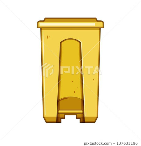 Yellow medical waste bin for proper disposal Yellow medical waste bin for proper disposal 137633186