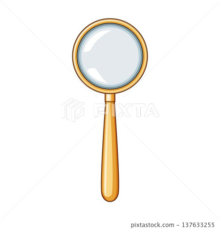 Golden magnifying glass searching for information illustration 137633255