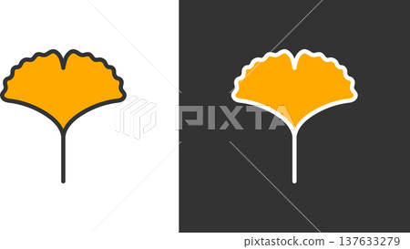 Simple ginkgo line icon Simple ginkgo line icon 137633279